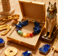 Bracelet 7 Chakras — Lapis Lazuli, Jaspe Rouge, Cornaline, Agate Mousse, Amazonite & Améthyste