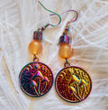 Boucles d'oreilles Champignons Magiques — Cornaline & Acier Inoxydable Neptunien