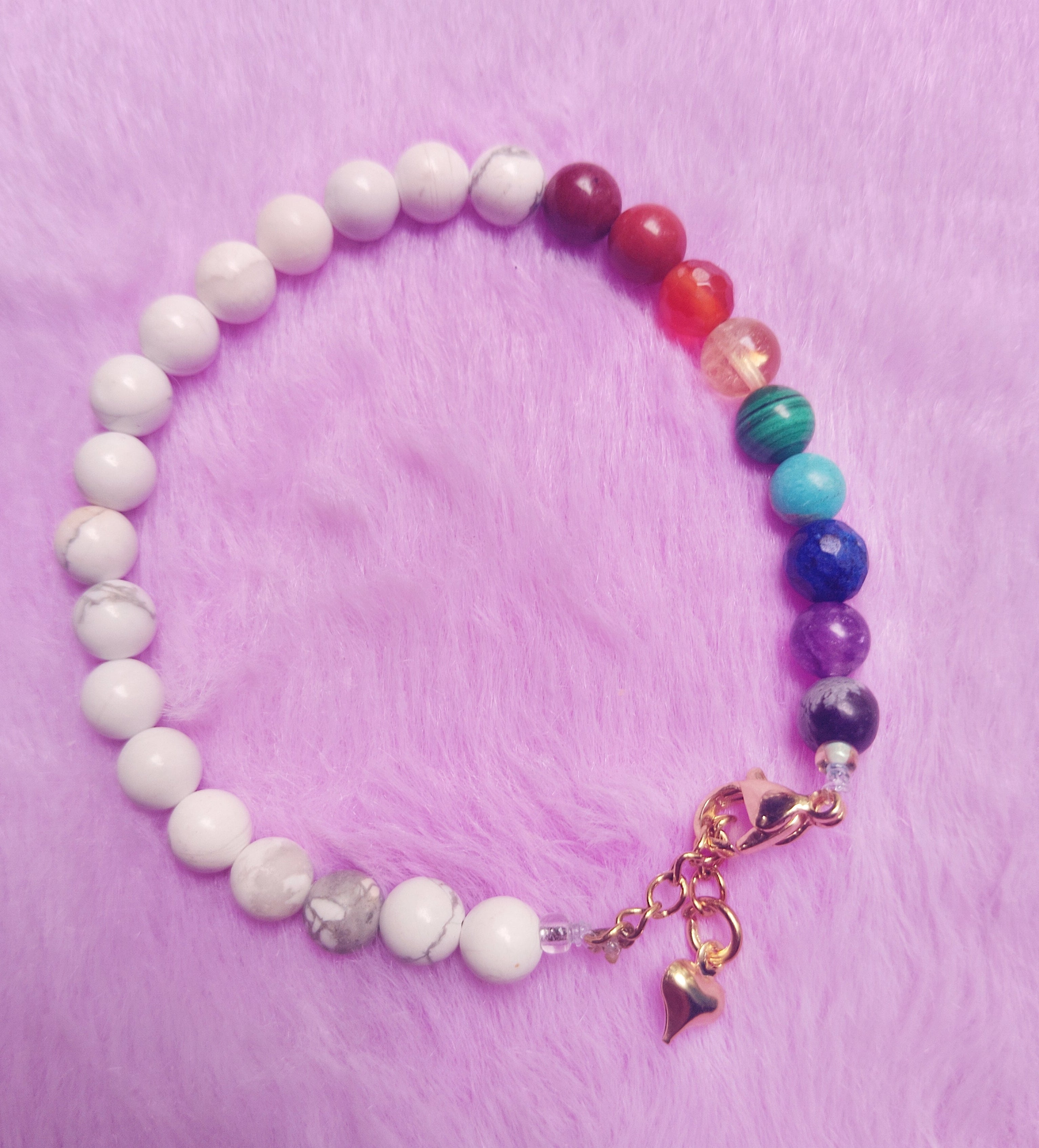 Bracelet Multi-Pierres en Howlite et chakras