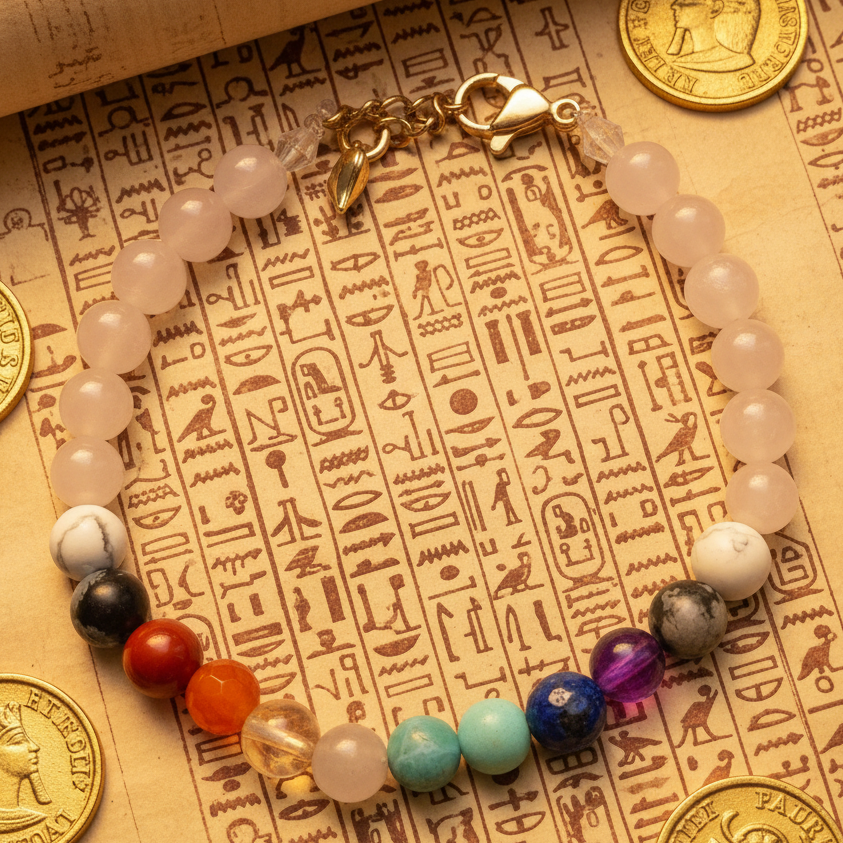 Bracelet Activateur d’Énergie  avec 12 Pierres Sacrées