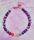 Bracelet 7 chakras - obsidienne flocon de neige
