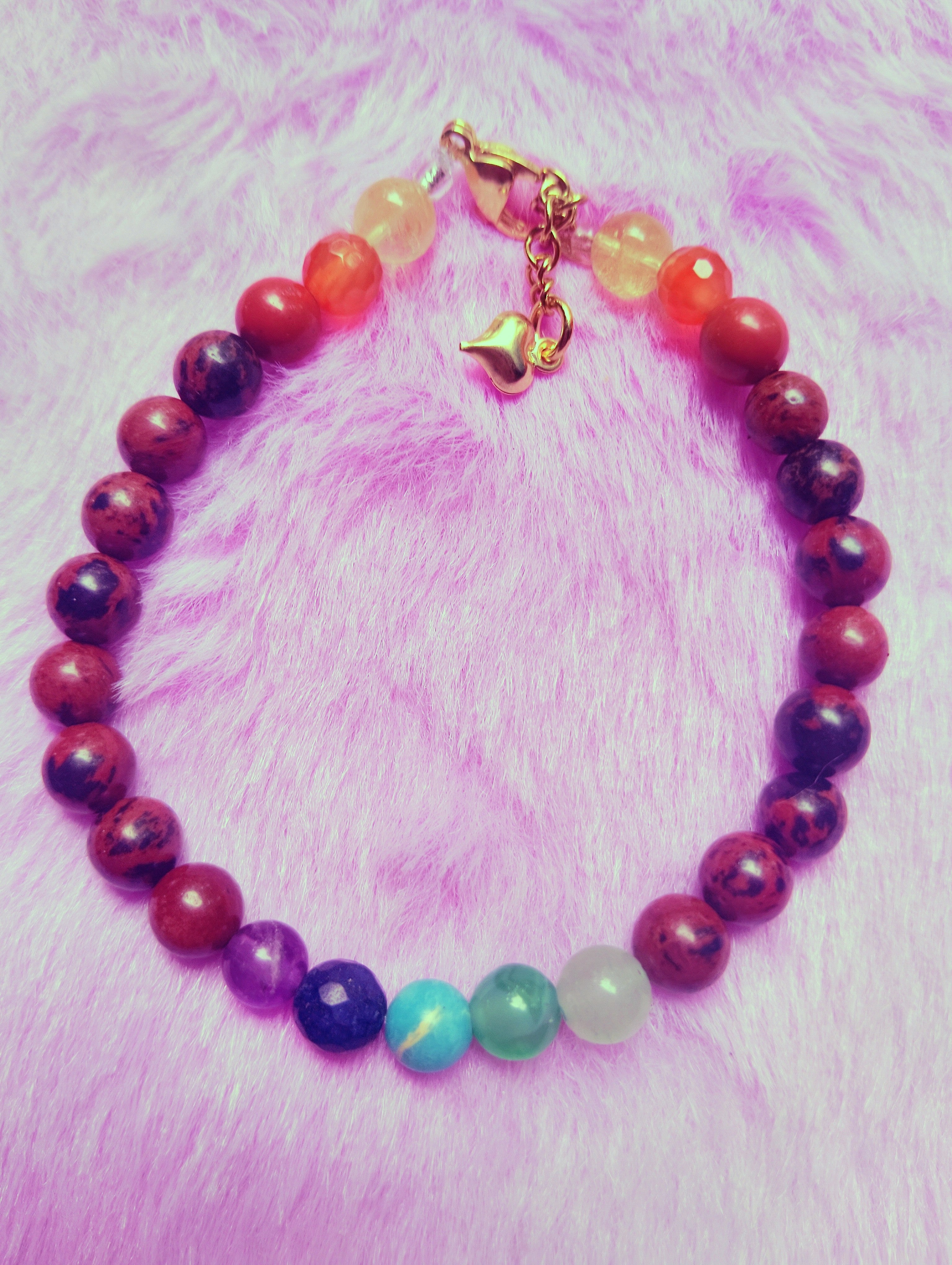 Bracelet 7 Chakras - Obsidienne mahogany 🤎