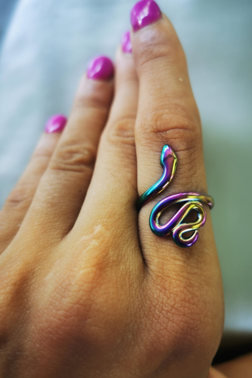 Bague Serpent Adaptable en Acier Inoxydable