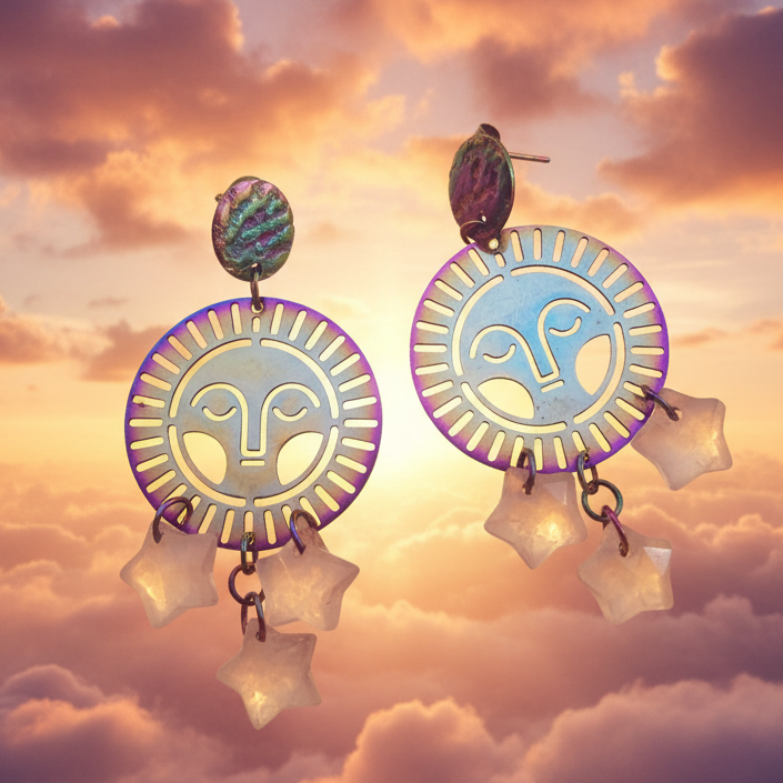 Boucles d'oreilles "Pleine Lune Solaire"