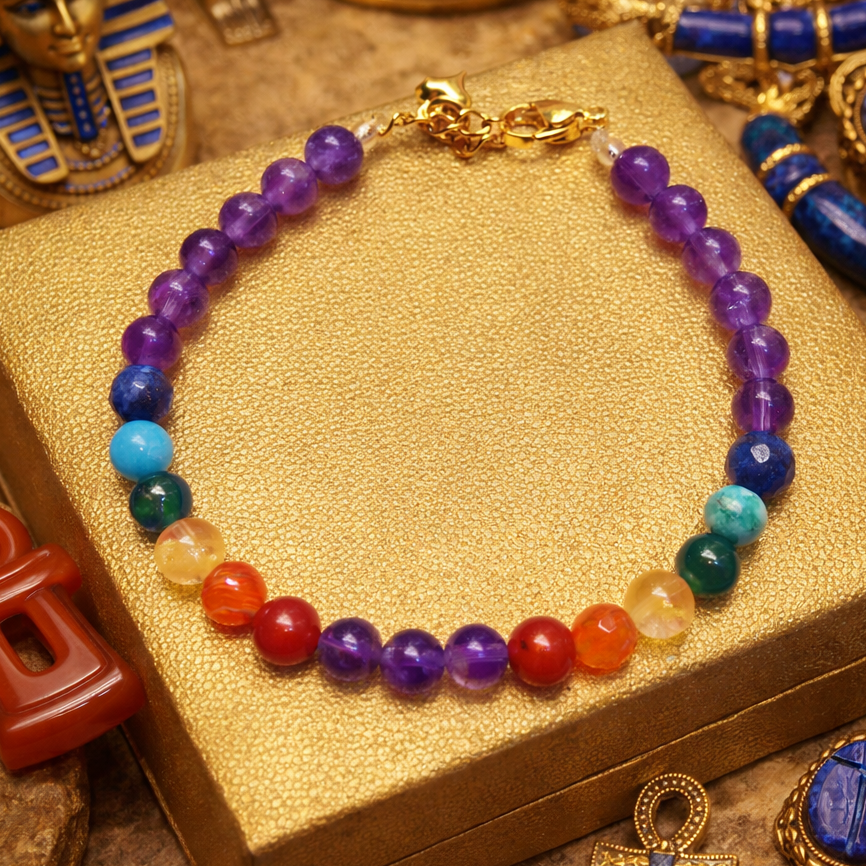 Bracelet 7 Chakras Sagesse d'Amethysta